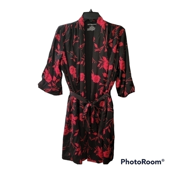 Nottibianche Robe SIZE Small Black & Red Floral EUC - Picture 3 of 13